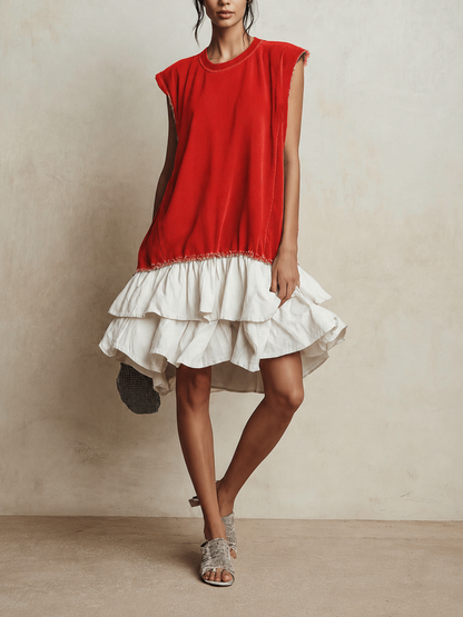 Ilaria | Vestido casual en bloques de color, ajuste amplio, de vacaciones