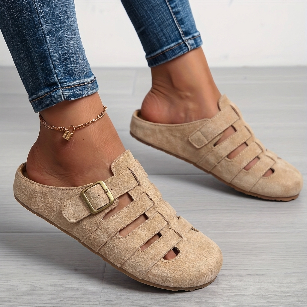 Clara | Sandalias Mules Amarillas de Confort sin Cierre
